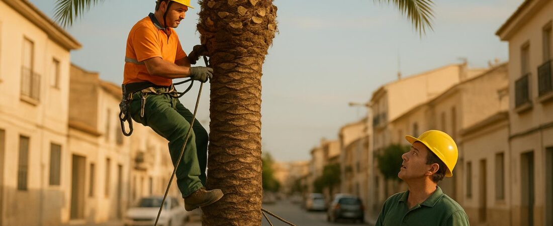 El BOE saca un certificado para trabajar con palmeras: 530 horas, trepa incluida y rescate del operario